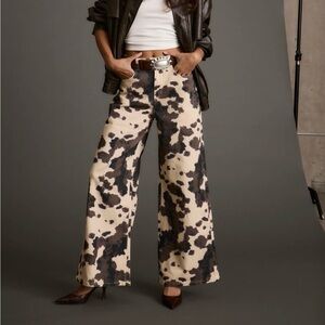 12th Tribe Black and Cream Flare Jeans